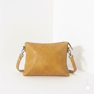SQ Mustard Yellow Vegan Leather Hobo Bag, Recycled Interior